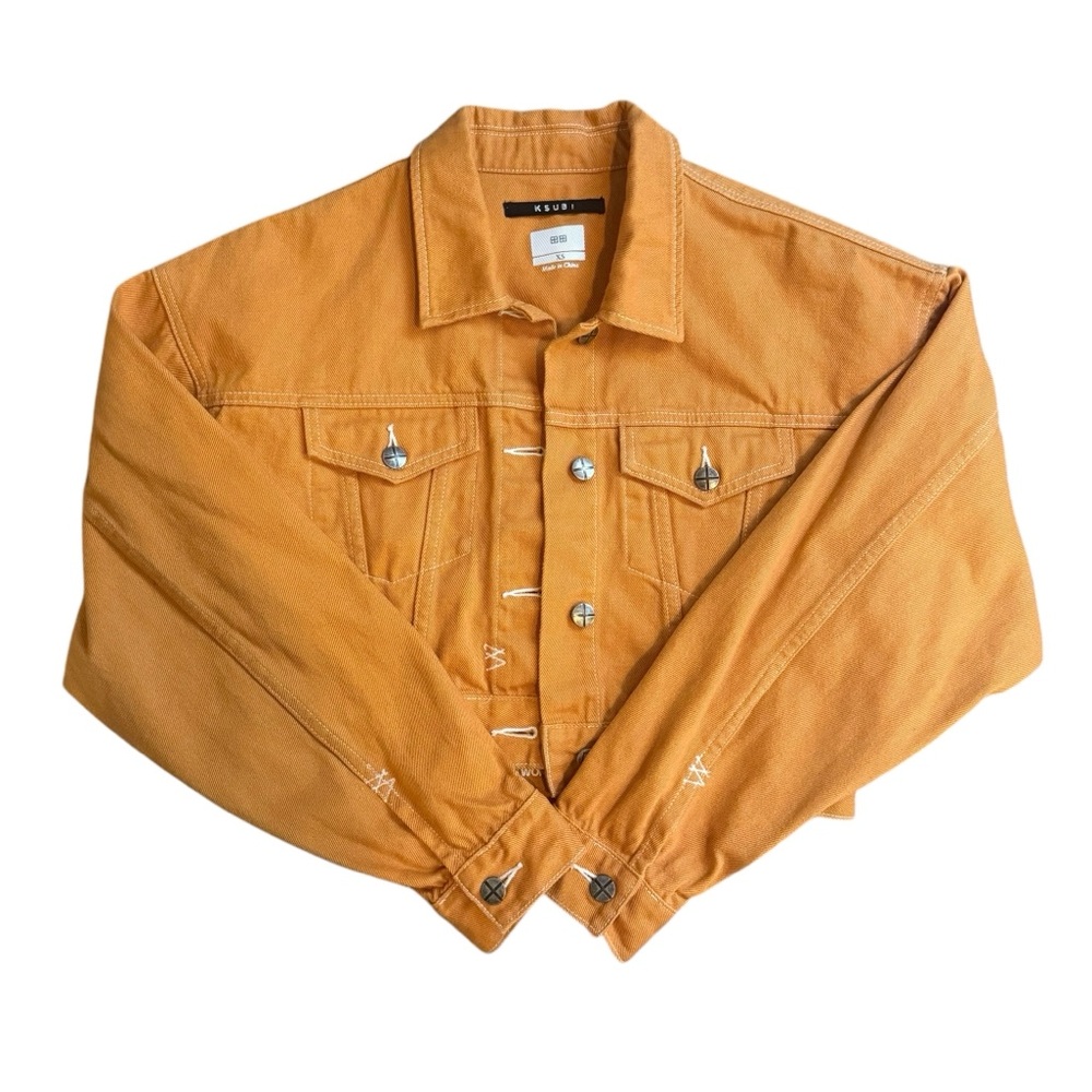 Ksubi World Tour Collection Billie Cropped 80’s Style Denim Jacket Size XS - Picture 5 of 13